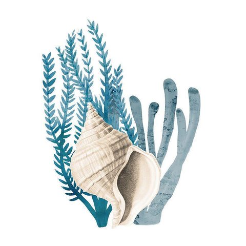 Coral Cove Blue 2 White Modern Wood Framed Art Print by Kimberly, Allen