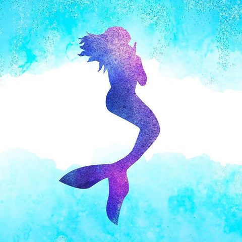 Always Be a Mermaid 1 Black Modern Wood Framed Art Print by Kimberly, Allen