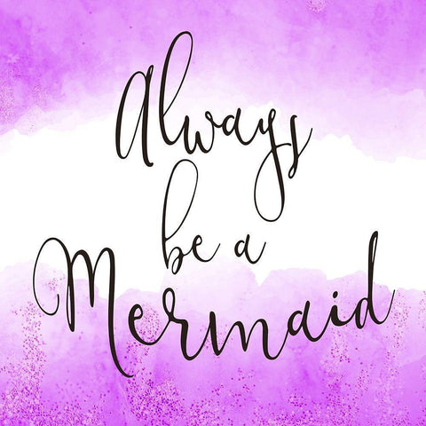 Always Be a Mermaid 2 Black Modern Wood Framed Art Print by Kimberly, Allen