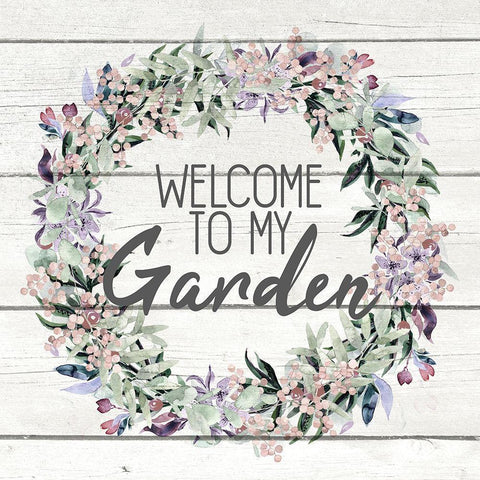 Garden Wreath Black Modern Wood Framed Art Print by Kimberly, Allen