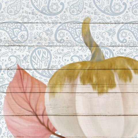 Paisley Fall 2 White Modern Wood Framed Art Print with Double Matting by Kimberly, Allen