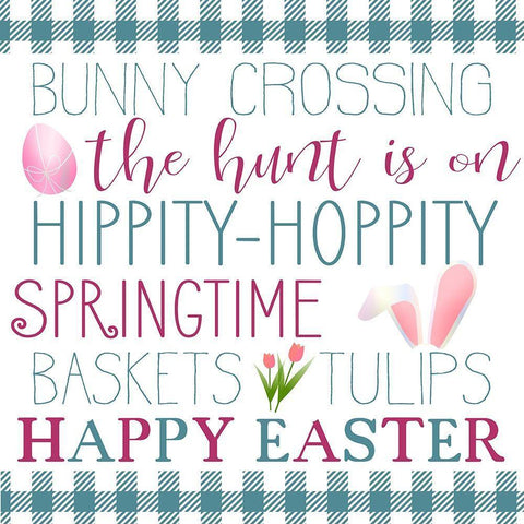 Bunny Crossing Square White Modern Wood Framed Art Print with Double Matting by Kimberly, Allen