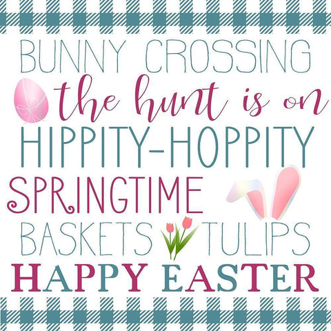 Bunny Crossing Square Gold Ornate Wood Framed Art Print with Double Matting by Kimberly, Allen