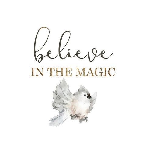 Believe in the Magic White Modern Wood Framed Art Print by Kimberly, Allen