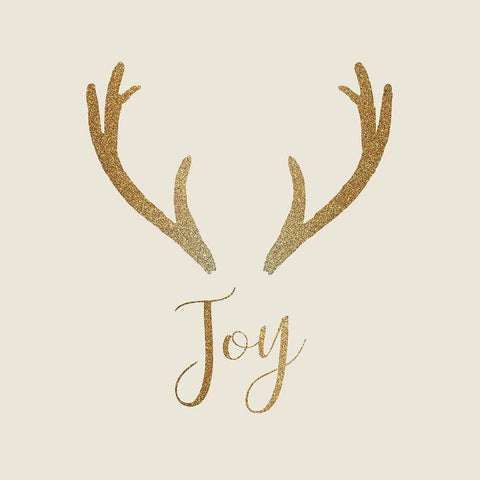 Joy Antler Gold Gold Ornate Wood Framed Art Print with Double Matting by Kimberly, Allen