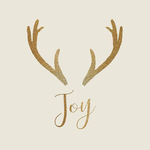 Joy Antler Gold Black Ornate Wood Framed Art Print with Double Matting by Kimberly, Allen