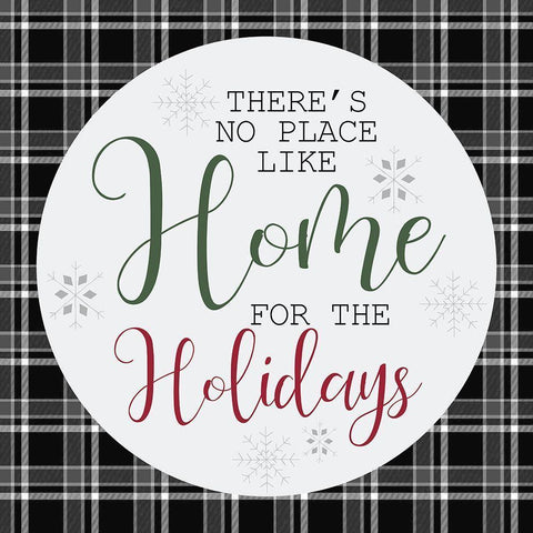 Home for the Holidays Plaid White Modern Wood Framed Art Print by Kimberly, Allen