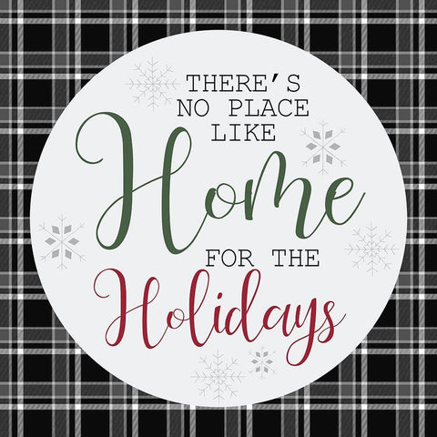 Home for the Holidays Plaid Black Ornate Wood Framed Art Print with Double Matting by Kimberly, Allen