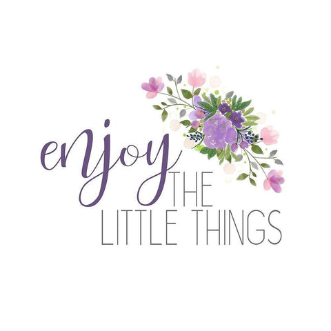 Enjoy The Little Things White Modern Wood Framed Art Print by Kimberly, Allen