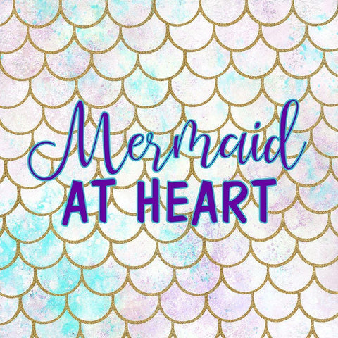 Mermaid at Heart White Modern Wood Framed Art Print with Double Matting by Kimberly, Allen
