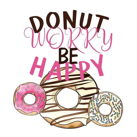 Donut Worry White Modern Wood Framed Art Print with Double Matting by Kimberly, Allen