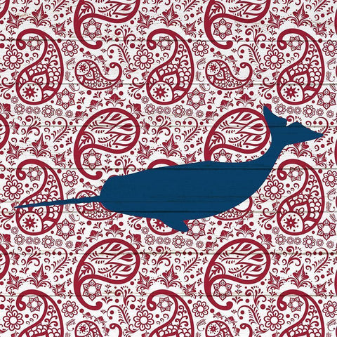 Whale Tail 2 White Modern Wood Framed Art Print with Double Matting by Kimberly, Allen