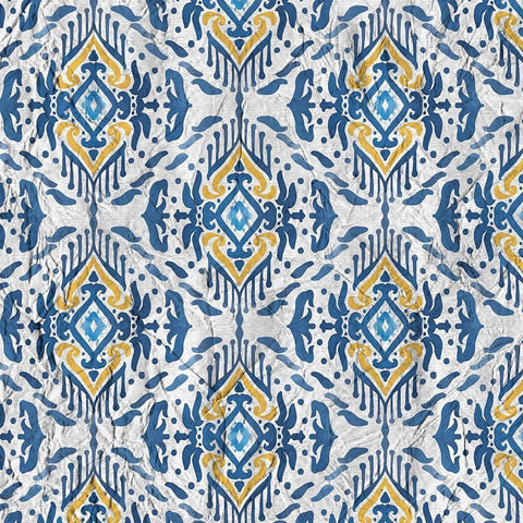 Ikat 2 Gold Ornate Wood Framed Art Print with Double Matting by Kimberly, Allen