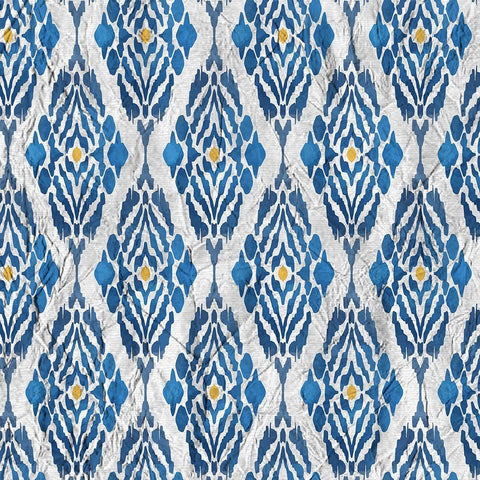 Ikat 3 Gold Ornate Wood Framed Art Print with Double Matting by Kimberly, Allen