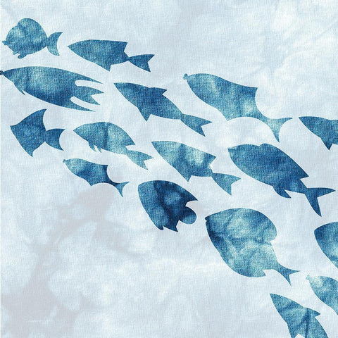 School of Fish 2 Black Ornate Wood Framed Art Print with Double Matting by Kimberly, Allen