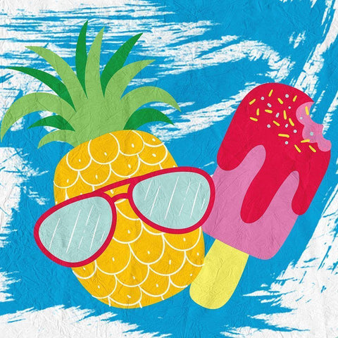Summer Vibes 3 Gold Ornate Wood Framed Art Print with Double Matting by Kimberly, Allen