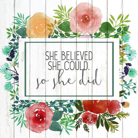 She Believed 2 White Modern Wood Framed Art Print by Allen, Kimberly