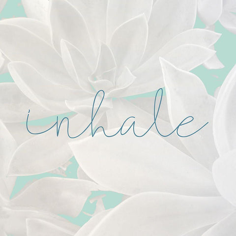 Inhale White Modern Wood Framed Art Print by Kimberly, Allen