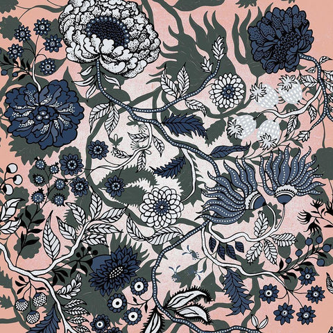 Tropic Flower 2 Black Modern Wood Framed Art Print by Kimberly, Allen