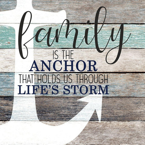 Anchor Family Black Modern Wood Framed Art Print by Kimberly, Allen