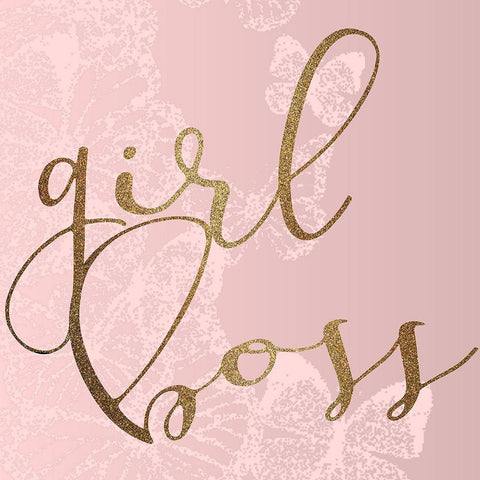 Girl Boss Gold Ornate Wood Framed Art Print with Double Matting by Kimberly, Allen