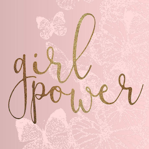 Girl Power Black Modern Wood Framed Art Print with Double Matting by Kimberly, Allen