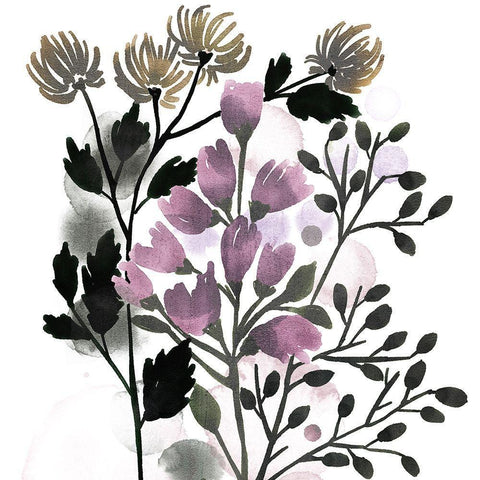 Wildflowers 1 Black Ornate Wood Framed Art Print with Double Matting by Kimberly, Allen