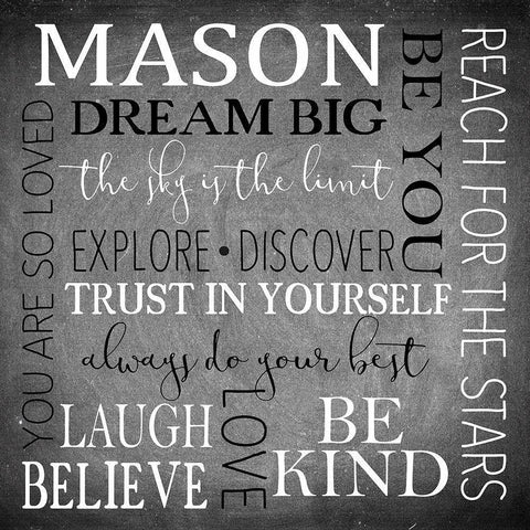 Kids Name Black Modern Wood Framed Art Print by Kimberly, Allen