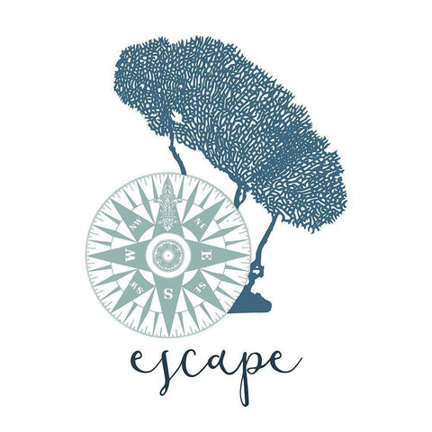 Sea Blues 3 White Modern Wood Framed Art Print by Kimberly, Allen