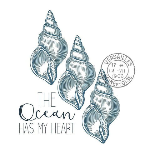 Sea Blues 4 White Modern Wood Framed Art Print with Double Matting by Kimberly, Allen