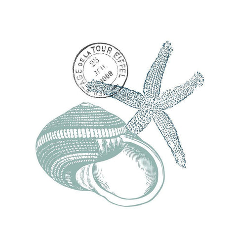 Sea Blues 8 Black Ornate Wood Framed Art Print with Double Matting by Kimberly, Allen