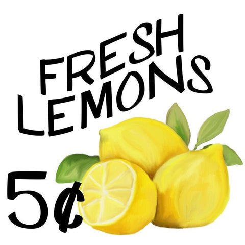 Fresh Lemons 1 Black Ornate Wood Framed Art Print with Double Matting by Kimberly, Allen