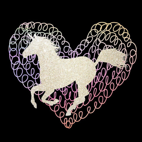 Unicorn Heart 2 Black Modern Wood Framed Art Print by Kimberly, Allen