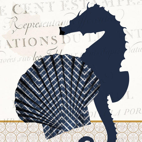 Navy Sea 1 White Modern Wood Framed Art Print with Double Matting by Kimberly, Allen