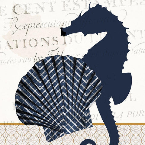 Navy Sea 1 Black Modern Wood Framed Art Print by Kimberly, Allen