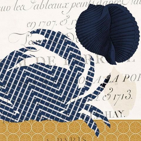 Navy Sea 2 White Modern Wood Framed Art Print with Double Matting by Kimberly, Allen