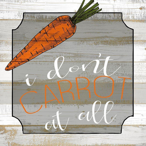 I Dont Carrot at All Black Modern Wood Framed Art Print with Double Matting by Kimberly, Allen