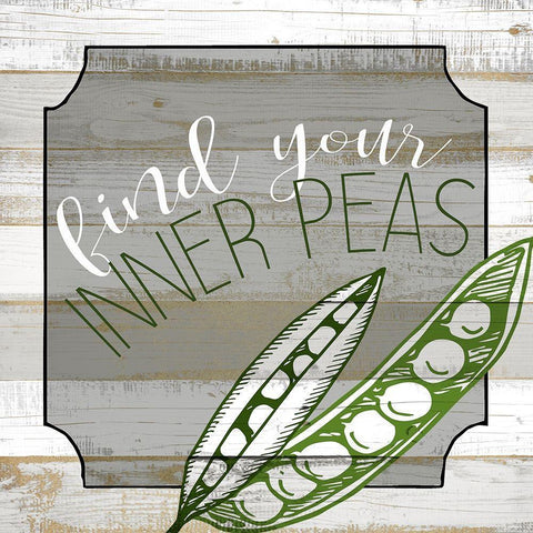 Inner Peas White Modern Wood Framed Art Print with Double Matting by Kimberly, Allen