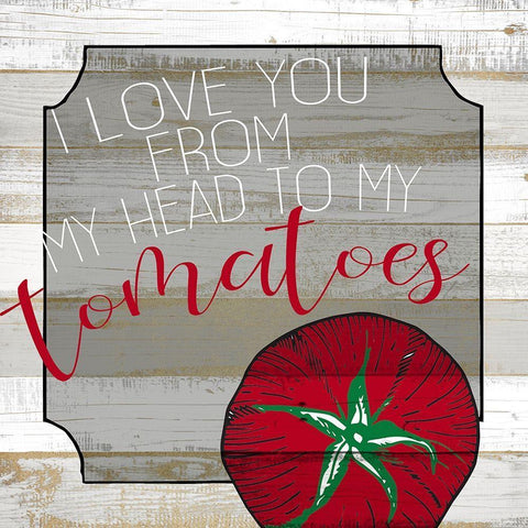 Tomatoes Black Ornate Wood Framed Art Print with Double Matting by Kimberly, Allen