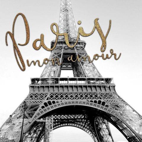 Paris Mon Amour 2 White Modern Wood Framed Art Print by Kimberly, Allen