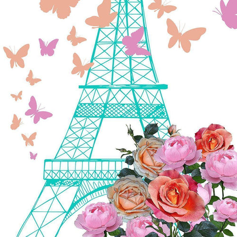 Paris Bike 1 Black Modern Wood Framed Art Print with Double Matting by Kimberly, Allen