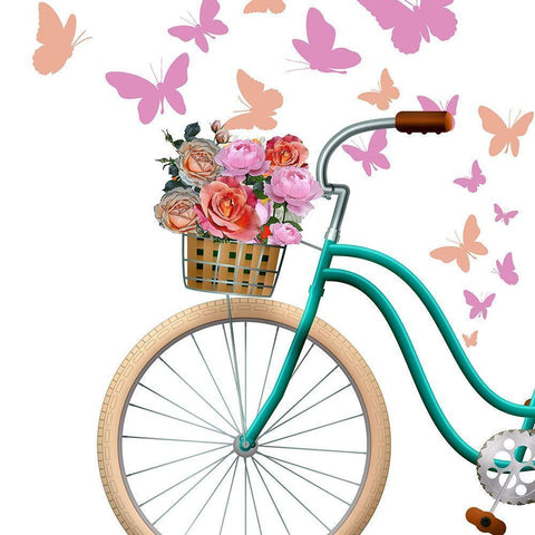 Paris Bike 2 Black Modern Wood Framed Art Print with Double Matting by Kimberly, Allen