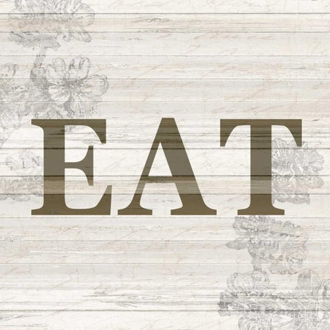 Kitchen Eats 1 White Modern Wood Framed Art Print with Double Matting by Allen, Kimberly