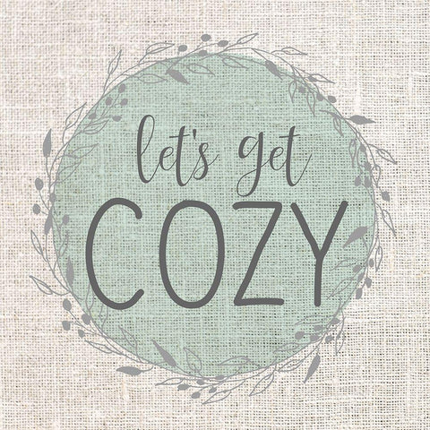 Lets Get Cozy Black Modern Wood Framed Art Print with Double Matting by Kimberly, Allen