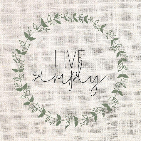 Live Simply White Modern Wood Framed Art Print with Double Matting by Kimberly, Allen