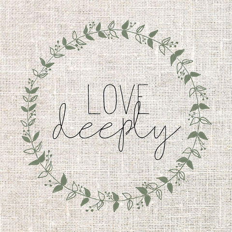 Love Deeply Black Ornate Wood Framed Art Print with Double Matting by Kimberly, Allen