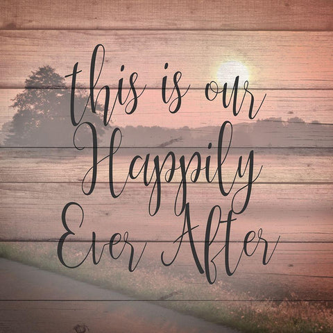 Happily Ever After Black Ornate Wood Framed Art Print with Double Matting by Kimberly, Allen