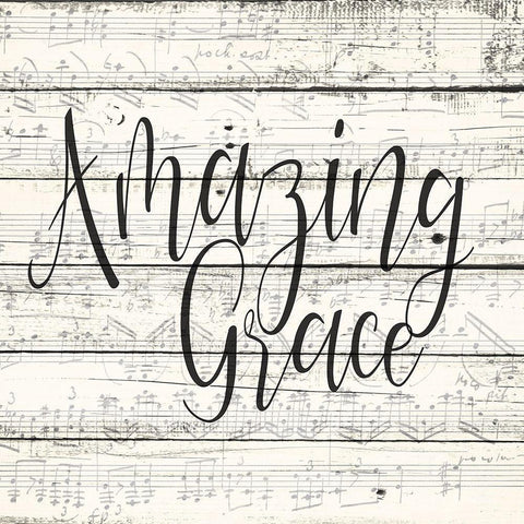 Amazing Grace White Modern Wood Framed Art Print by Kimberly, Allen