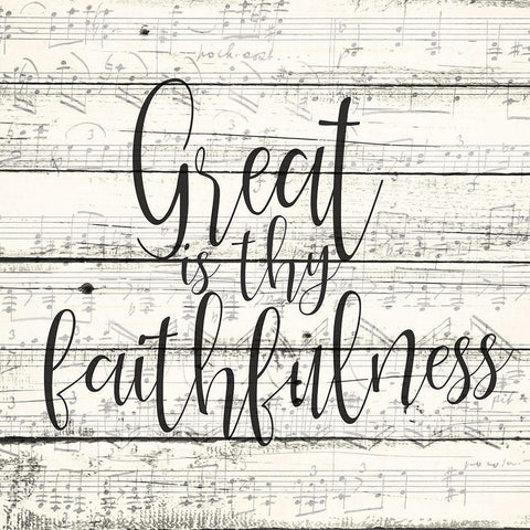 Great is Thy Faithfulness Black Modern Wood Framed Art Print with Double Matting by Kimberly, Allen
