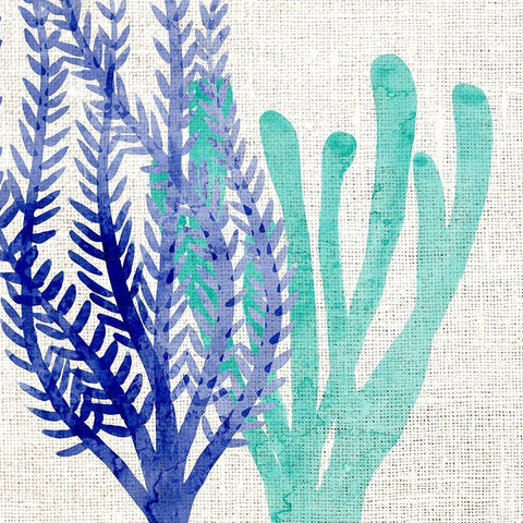 Linen Coral 1 White Modern Wood Framed Art Print with Double Matting by Kimberly, Allen